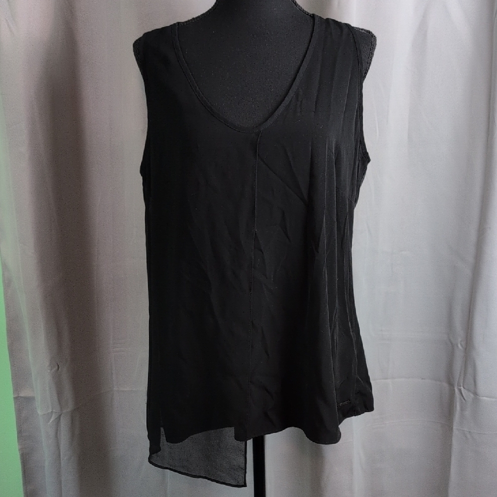 Calvin Klein Black Asymmetrical‎ Tank Top